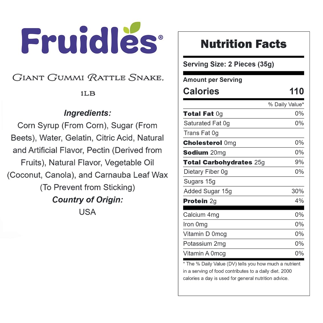 Fruidles 27" Inche Giant Gummy Rattle Snake Candy, Assorted Fruit Flavors, Allergy Friendly, Non-GMO, No Artificial Sweeteners (5 Pounds (Bulk))