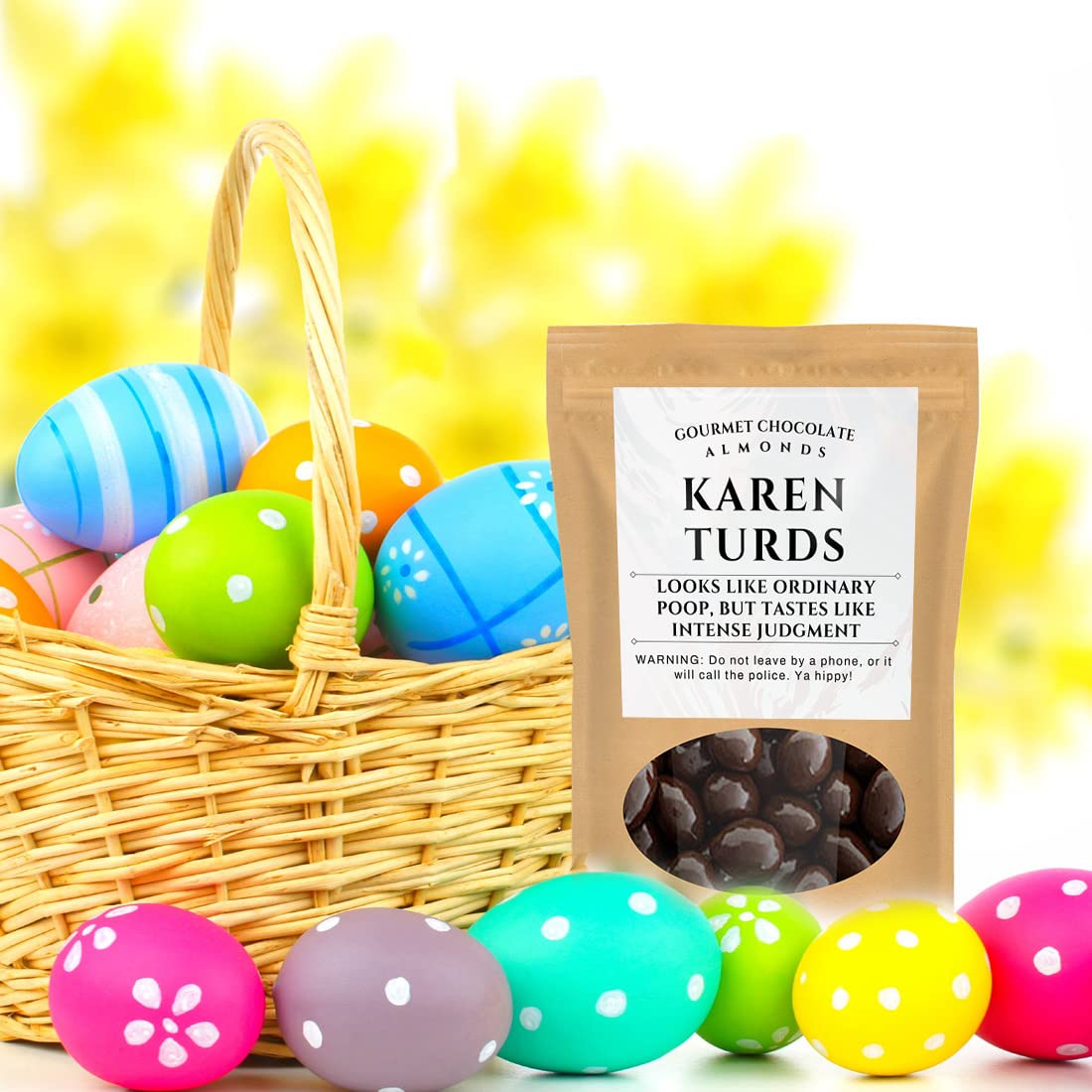 Karen Turds Chocolate Almonds - Gourmet Dark Chocolate Fine Candy - Funny Karen Gifts Adult Stocking Stuffers - Gag Christmas Gifts for Teens