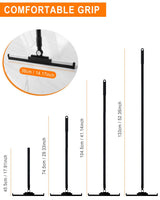 Qriveunet Heavy Duty Floor Squeegee for Concrete Floor- 14.2” Rubber Broom with Cloth Clip Design, 52” Extendable Window Cleaner, Squeegee Broom