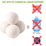 Wool Dryer Balls Organic 4 Pack XL,Laundry Dryer Balls,100% New Zealand Wool Natural Fabric Softener,Reusable 1000 Loads,Shorten Drying Time & Reduces