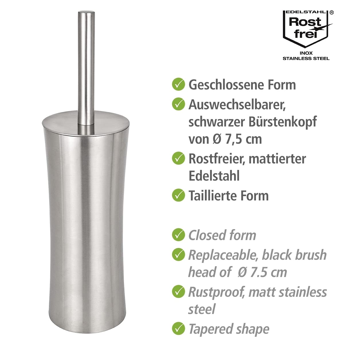 Wenko "Pieno Toilet Brush Holder, Silver