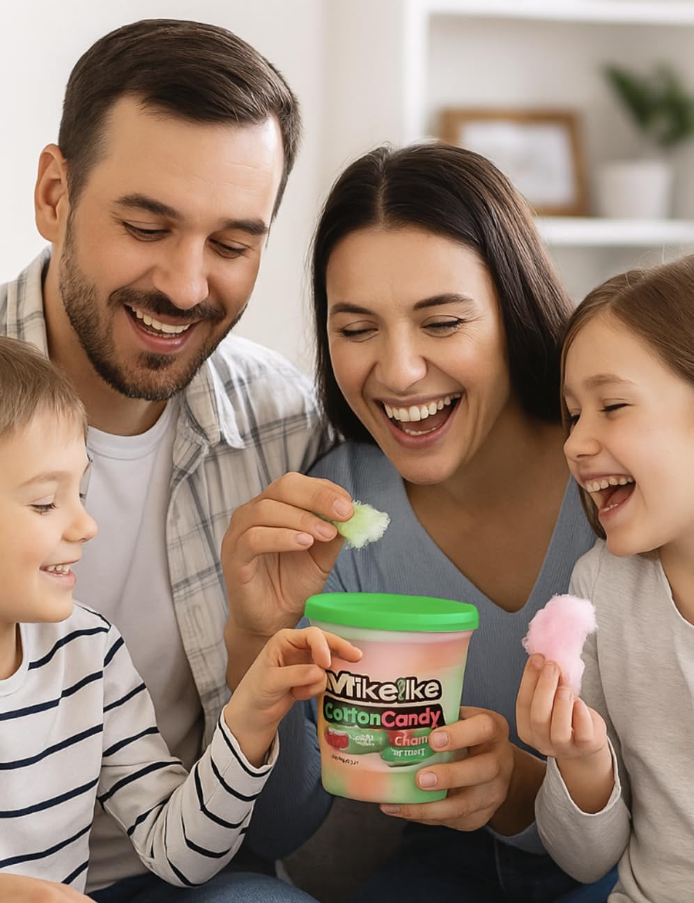 Mike and Ike Cotton Candy TUB -Cherry, Strawberry and Lwmon Lime Swirl, Birthday Party Favor Supplies, 3 Ounces (Pack of 2 TUBS)