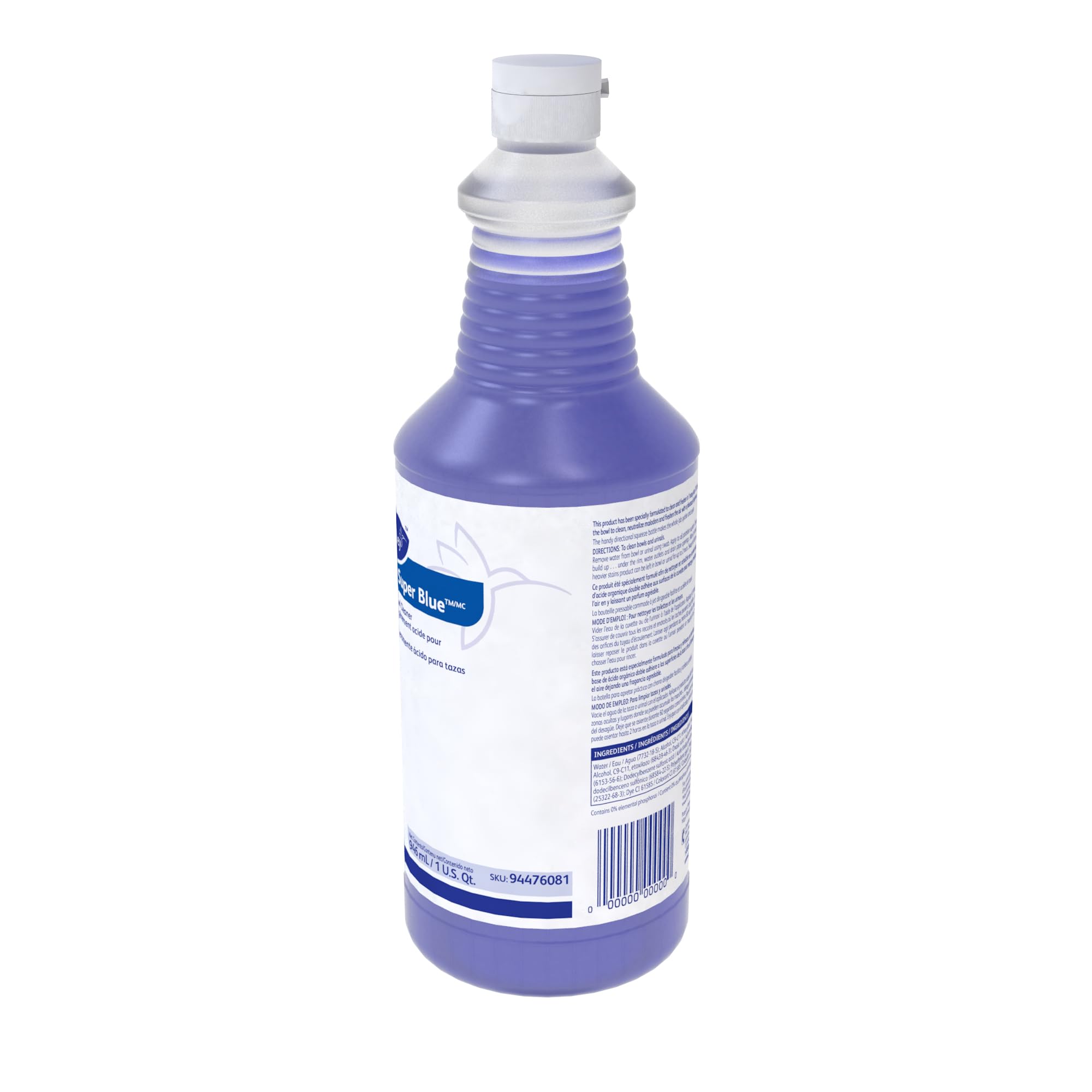 CREW 94476081 Super Blue Mild Acid Toilet Bowl Cleaner, Removes Rust, Scale & Stains, Citrus Scent, Ready-to-Use Squeeze Bottle, 32-Ounce