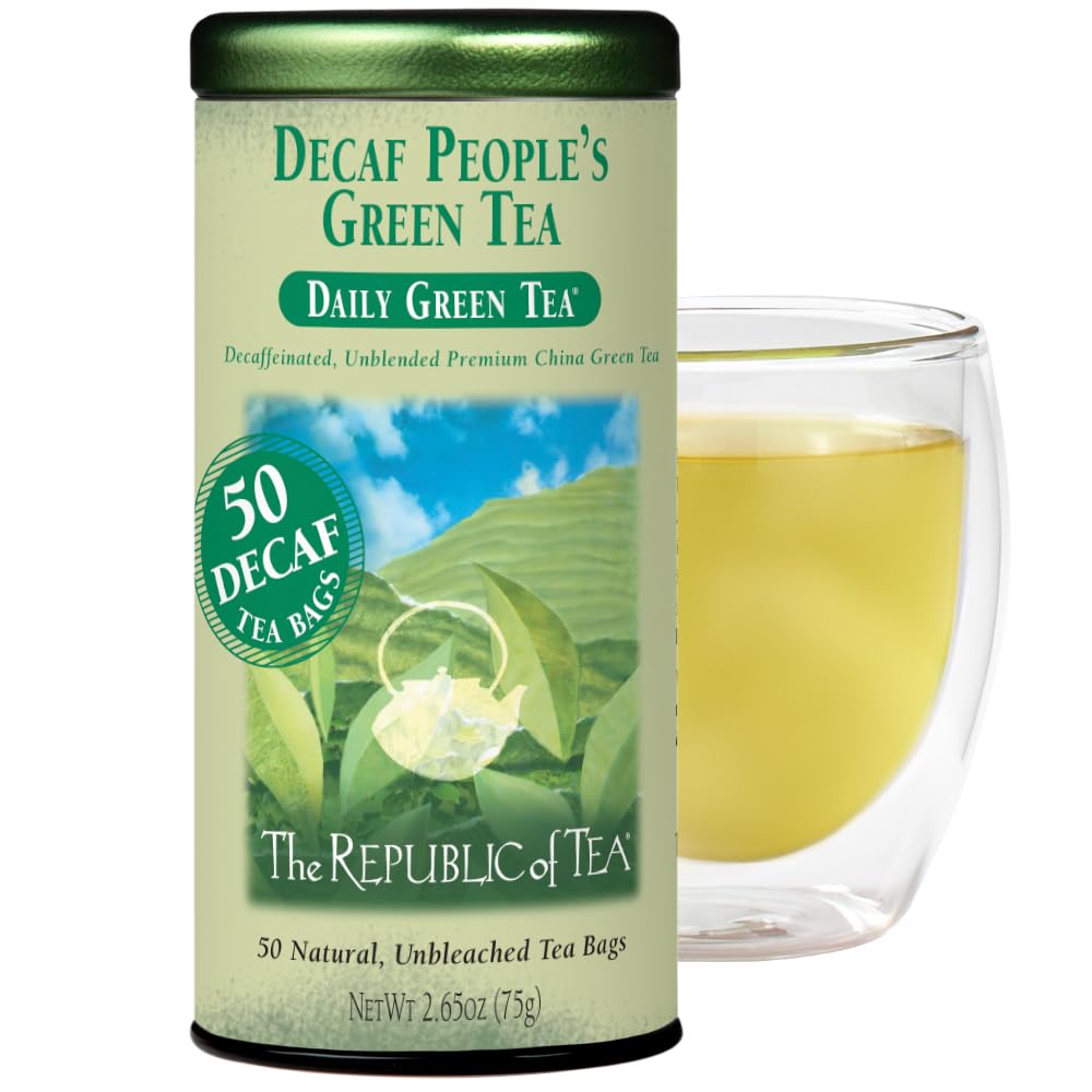 The Republic of Tea - Decaf The Peoples Green Tea, 50 Tea Bags, Tin | Gourmet Tea | Decaffeinated