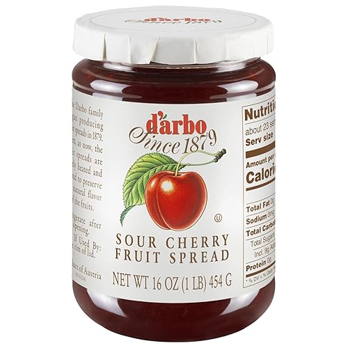 D’arbo All-Natural Sour Cherry Fruit Spread, 16 oz | Crafted Tradition | Pure Fruit Flavor No Artificial Preservatives-Ensuring a Naturally Sweet