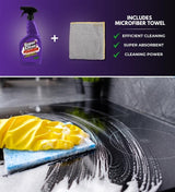 Super Clean Citrus Scent Foaming Cleaner and Degreaser Spray 32 oz Bundle with Microfiber Cloth - Heavy Duty Degreaser for Kitchen, Oil, Grime