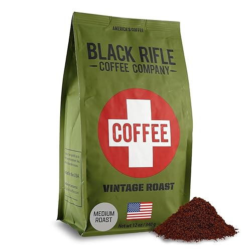Black Rifle Coffee Company Coffee Saves, 12oz Bag, Medium Roast Ground - Roasted Blend Made from Arabica Beans - Colombian & Brazilian Beans - Veteran