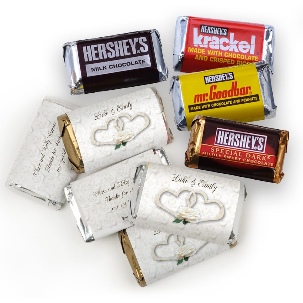 75 Wedding Favors for Guests Personalized Miniatures Candy (75 Pack) - Bridal Shower Favors for Guests, Floral Wedding Candy