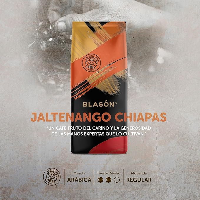 Blason Jaltenango Chiapas Ground Coffee 12 Ounces [2 Pack], Resealable Bags