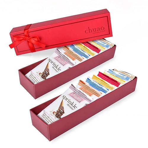 Chuao Chocolatier Taste the Joy Mini Gourmet Chocolate Bar Gift Box | Milk and Dark Chocolate Variety Sampler |16 Mini Bars (0.39 oz each)