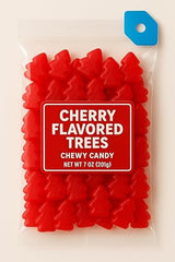 Cherry-Flavored Chewy Candy Trees - 7.1 oz Bag, Soft Fruity Candy for Snacking, Baking, and Holiday Treats