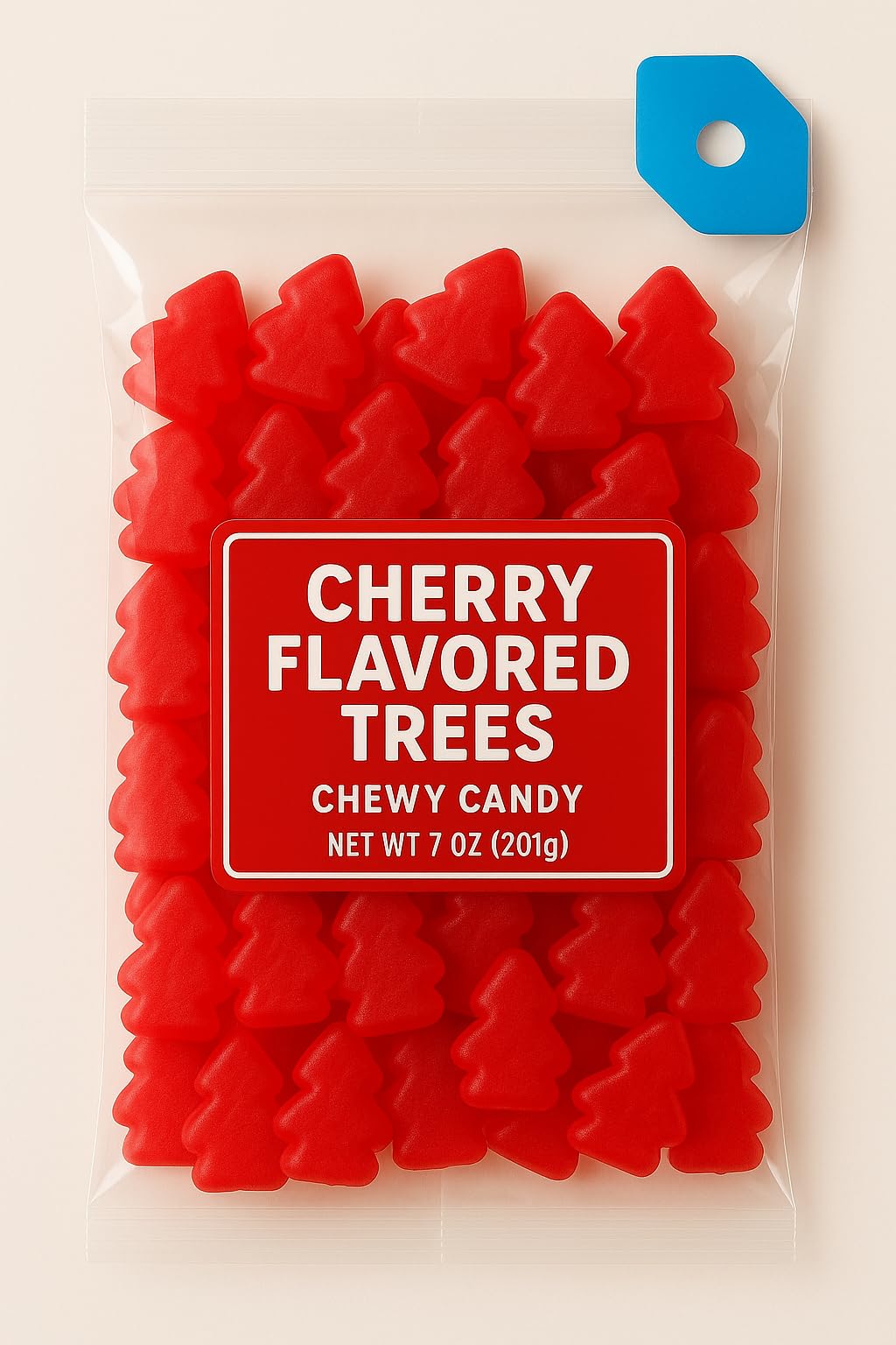 Cherry-Flavored Chewy Candy Trees - 7.1 oz Bag, Soft Fruity Candy for Snacking, Baking, and Holiday Treats