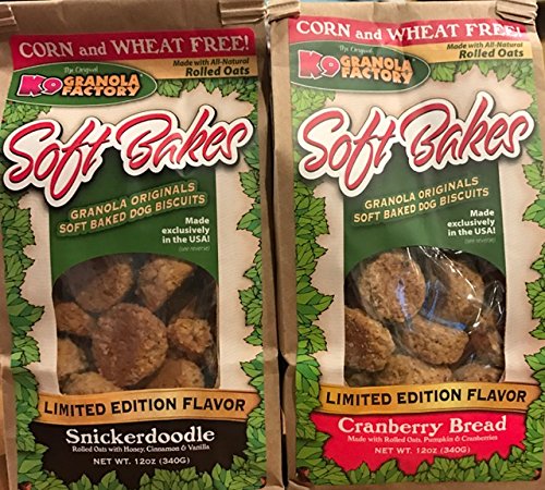 K9 Granola Factory Limited Edition Cranberry Bread & Snickerdoodle Soft Bakes Wheat & Corn Free Treats
