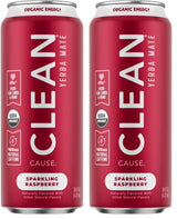 Clean Cause, Yerba Mate Energy Drink, Raspberry, 16 oz (Pack of 2)