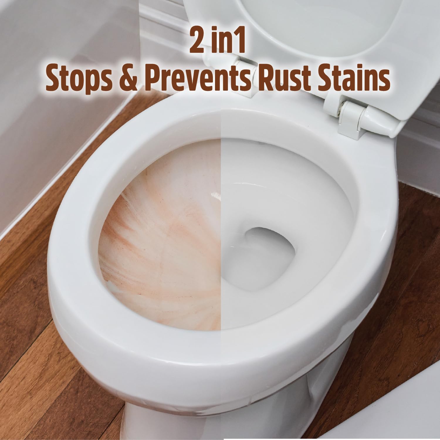 Rust-Oleum RustGuard Rust Stain Remover | Heavy-Duty Iron Stain Remover & Toilet Bowl Cleaner For White & Colored Toilets | 2 Tablet Box