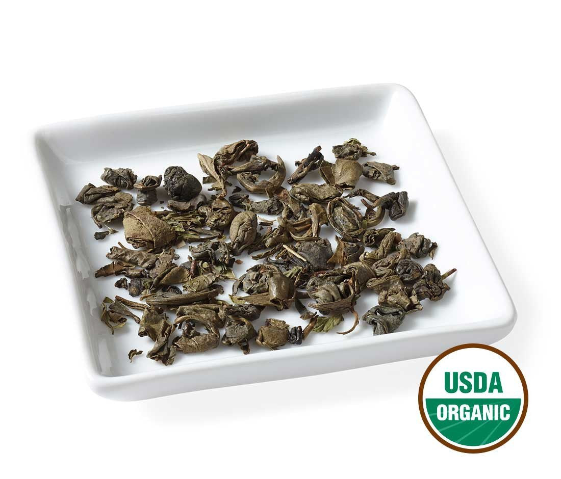 Golden Moon Tea Organic Moroccan Mint Green Tea - Loose Leaf, Non-GMO - Half Pound (96 Servings)