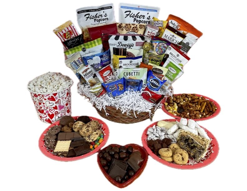 Valentine Day Chocolate Cookie Candy & Snack Gift Basket Hand-Crafted by MisterGiftBasket.com (32 Piece: $99.99)