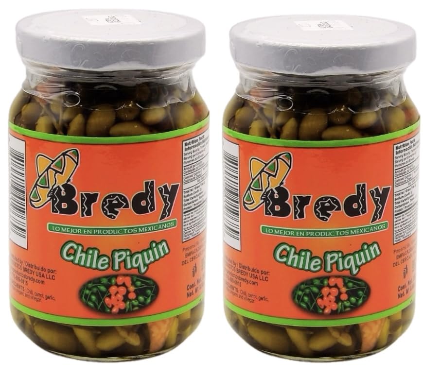 San Pedro Chile Piquin Del Monte En Escabeche Hot & Spicy Pepper From Mexico 2 Bottle Lot