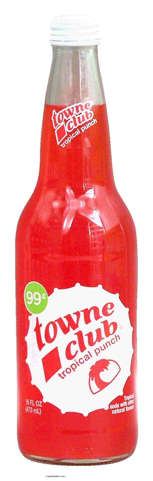 towne club tropical punch soda with other natural flavors 16 fl oz Glass Bottle (pack of 12)