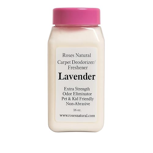 Roses Natural Lavender Carpet Deodorizer Powder - Long-Lasting Fresh Scent | Natural Odor Eliminator for Carpets, Rugs, Pet Beds & Mattresses | Pet