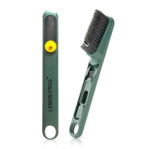 Household Cleaning Brush, Multi-Purpose, Combination of Dense & Soft Bristles with Added Straight Brush,Twizer, as Well as Dispnesing Unit for Deep