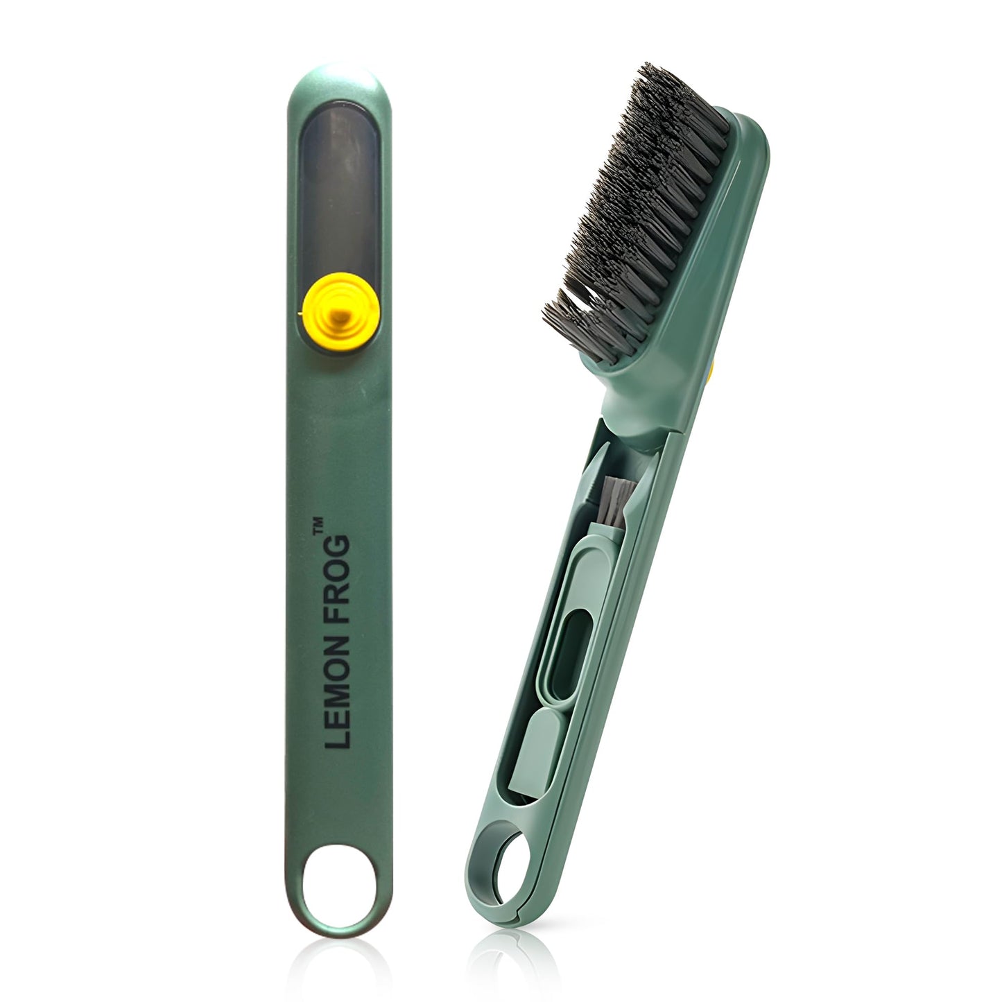 Household Cleaning Brush, Multi-Purpose, Combination of Dense & Soft Bristles with Added Straight Brush,Twizer, as Well as Dispnesing Unit for Deep