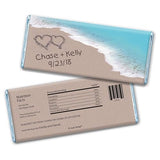 Personalized Wedding Beach Themed Favors Chocolate Bars (36 Pack) - Candy Included - Free Cold Packaging