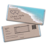 Personalized Wedding Beach Themed Favors Chocolate Bars (36 Pack) - Candy Included - Free Cold Packaging