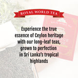 Royal World Black Tea Orange Pekoe Kalami Ceylons Finest, Natural Aroma and Bright, Golden Color, 17.6 oz