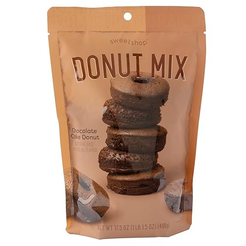 Sweetshop Cake Donut Mix 17.5 oz, Chocolate, Baking Mixes Cook Cooking Bake Create DIY Tasty Grocery Gournment Food Pantry Staple Homemade Yummy Sweet Donuts Sweet Birthday Celebrations