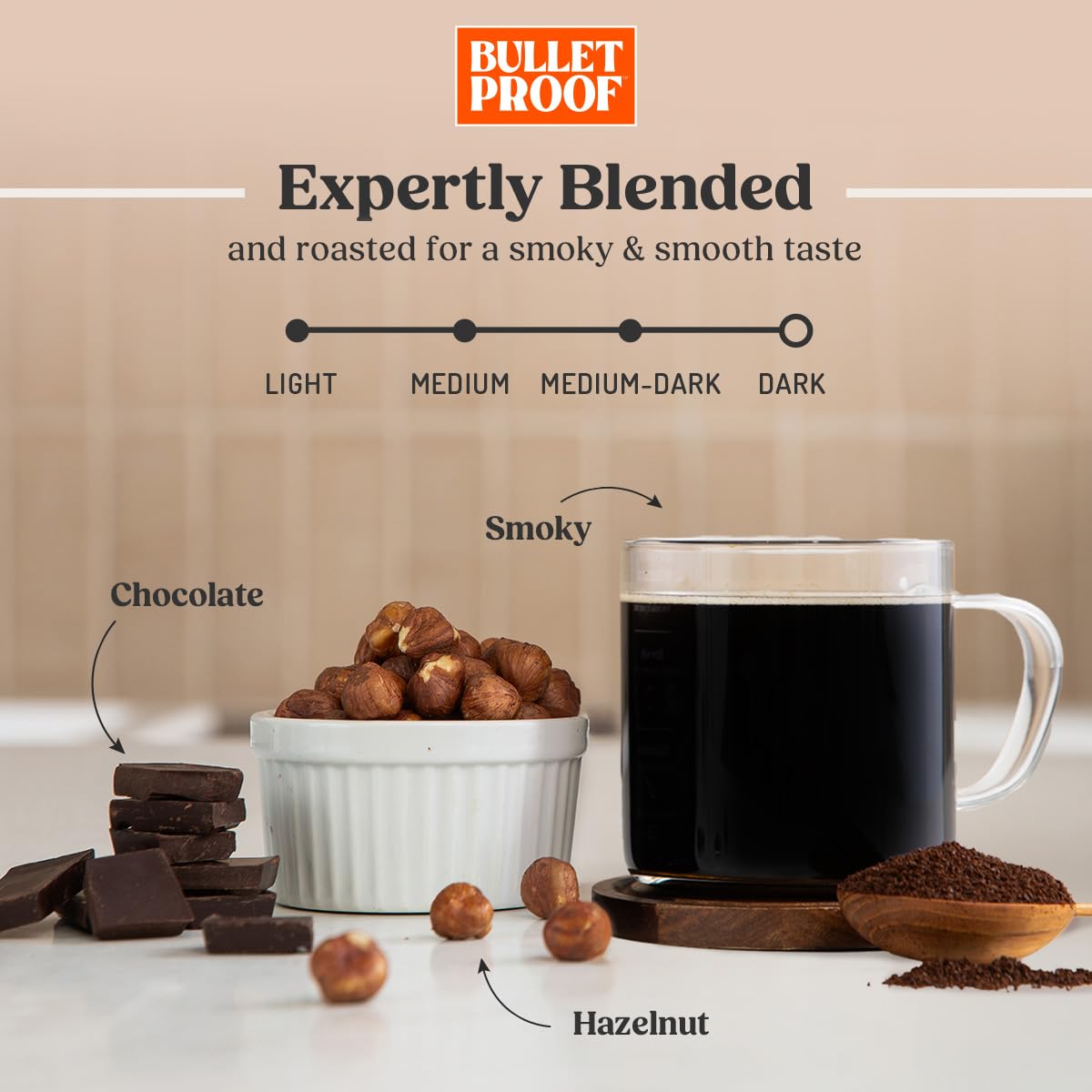 Bulletproof French Kick Dark Roast Single Serve Pods, 24 Count, 100% Arabica Coffee, Clean Coffee Tested for Toxins