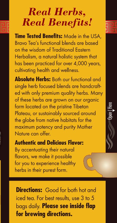 Bravo Tea Chaga Mushroom Herbal Tea Caffeine Free, 20 tea bags, 1 count