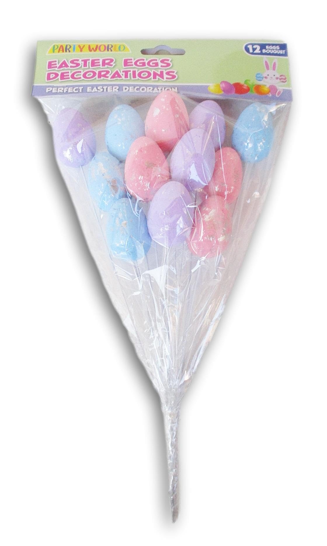 Easter Egg Picks - 12 Count - 10 Inches Tall - Colors Vary, Pastel, 79667