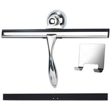 K Kwokker 12 Inch Squeegee for Shower, Shower Squeegee with Suction Cup Hooks, for Glass Door Marble Mirror Bathroom, Chrome Plated Stainless Steel