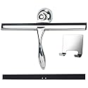 K Kwokker 12 Inch Squeegee for Shower, Shower Squeegee with Suction Cup Hooks, for Glass Door Marble Mirror Bathroom, Chrome Plated Stainless Steel