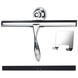 K Kwokker 12 Inch Squeegee for Shower, Shower Squeegee with Suction Cup Hooks, for Glass Door Marble Mirror Bathroom, Chrome Plated Stainless Steel