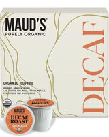 Maud's Purely Organic Low Acid Decaf Medium Roast Coffee Pods - Swiss Water Processed - 16ct | Lab Tested for Mold, Mycotoxins, Heavy Metals