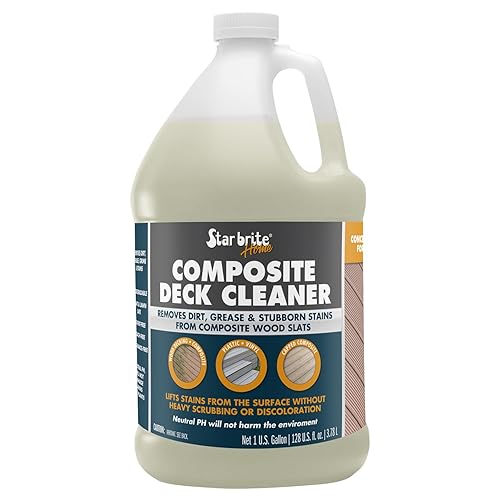 STAR BRITE Composite Deck Cleaner (1 GALLON) - Concentrated Formula - Effortlessly Removes Dirt, Grease & Stains - Ideal for Wood & Composite Surfaces
