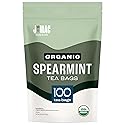 J Mac Botanicals Organic Spearmint Tea Bags (100 Count) - Certified by Organic Certifiers, Inc. - Quality Tea From Nile Valley, Egypt, Packaged in the