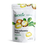 Food to Live Dry Roasted Macadamia Nuts, 8 Ounces - Oven Roasted, Unsalted, No Oil Added, Great Vegan Snack, Keto, Kosher, Bulk. High in Protein