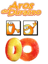 Lucky Gummys Double Layered Peach Rings Gummy Candy Aros de Durazno, bag of 2.2 Lb