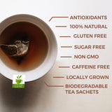Avocado Leaf Black Tea Blend - Lightly Caffeinated, Healthy Herbal Tea | Immune Support & Booster | Cold Brew or Hot Tea - 15 Tea Bags | 30 Servings