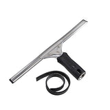 Unger Professional Connect and Clean 12” Performance Squeegee for Glass and Window Care with Replacement Rubber, Heavy Duty Cleaning Supplies