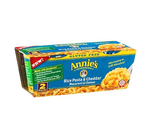 Annies Homegrown Rice Pasta and Cheddar Microwavable Mac and Cheese Cup, 4.02 Ounce - 6 per case