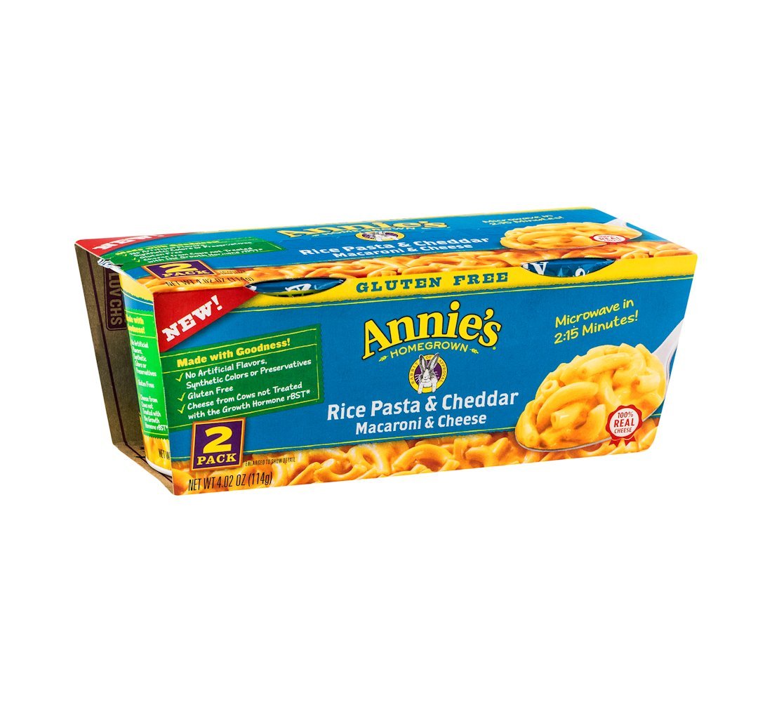 Annies Homegrown Rice Pasta and Cheddar Microwavable Mac and Cheese Cup, 4.02 Ounce - 6 per case