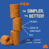 Oca Sugar-Free Peanut Butter Bites - 2 pack - 30g of Protein per pack - 3 Ingredients - No Sugar Added, Low Carb, High Protein - Healthy Keto Friendly