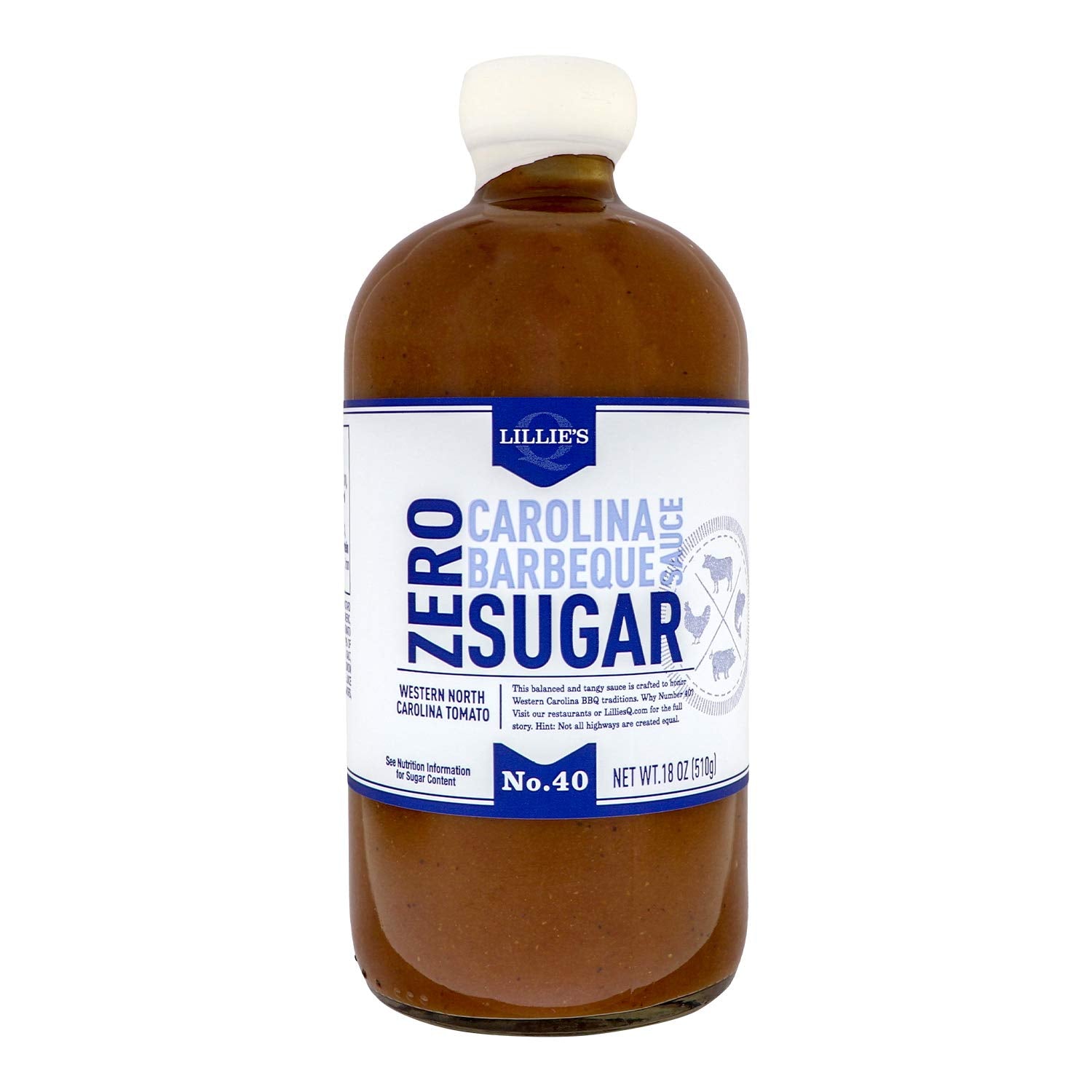 Lillie's Q - Zero Sugar Carolina Barbeque Sauce, Gourmet Carolina Sauce, Tangy BBQ Sauce with Tomato Vinegar, Sugar-Free Sauce, Keto-Friendly, Made