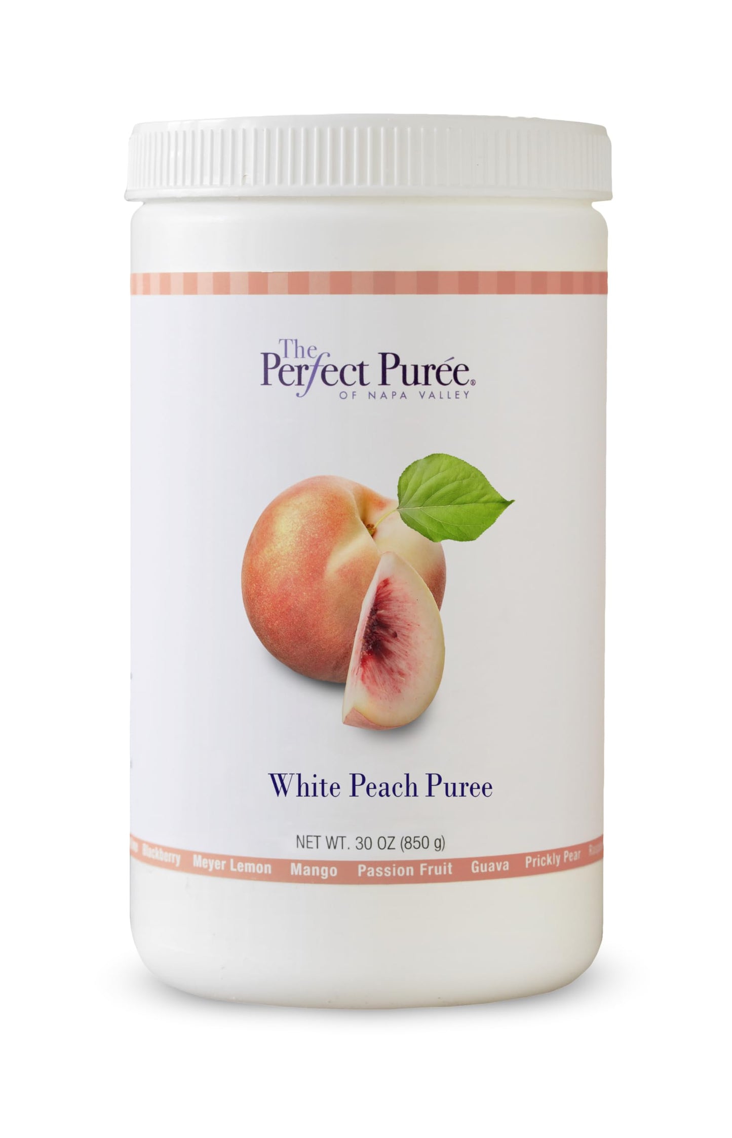 The Perfect Puree White Peach Puree, 30 Ounce - 6 per case.