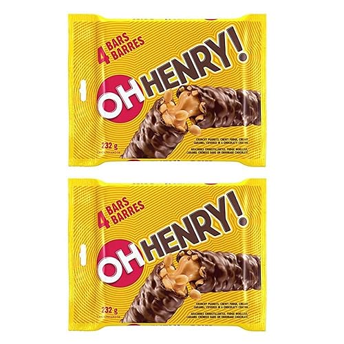 Oh Henry! 4 Full Sized Chocolate Candy Bars, 232g/8.18oz 2-Pack (Imported from Canada)