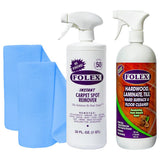 FOLEX Carpet Spot Remover & Hardwood/Floor Cleaner Bundle - Removes Pet Stains, Grease, Red Wine, Food & More - Bundle of Two 32 oz Bottles + 2